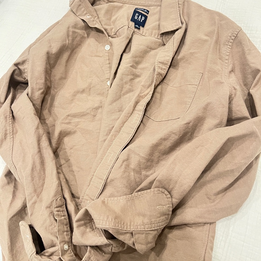 Gap Tan Button-Up Shirt